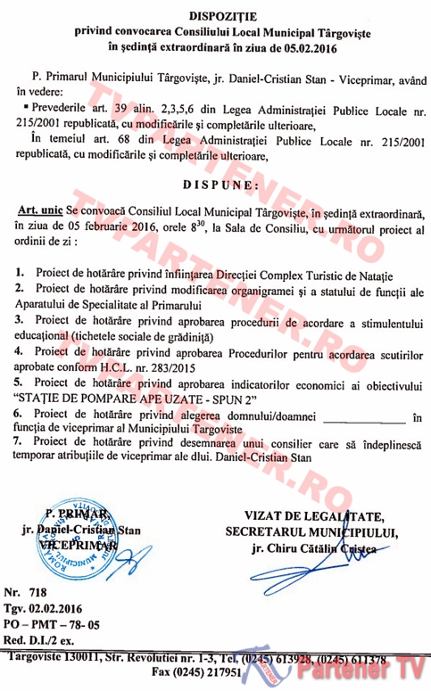 consiliul local targoviste pmt