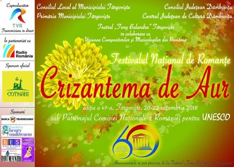 Festivalul Național de Interpretare și Creație a Romanței „Crizantema de Aur”, ediția a 49-a, 2016