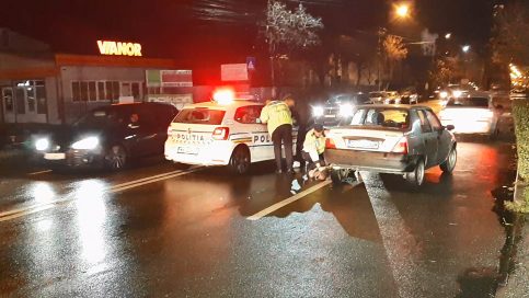 VIDEO. Șofer încătușat în trafic, pe Calea Domnească din Târgovişte