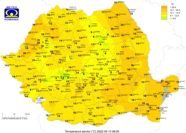 Astăzi, în prima parte a zilei, vreme foarte frumoasă, după-amiază ,vremea va deveni instabilă și vom avea înnorări accentuate