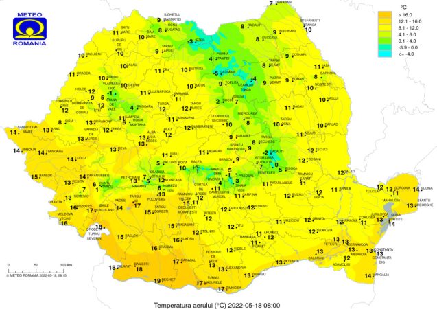 COD GALBEN de VÂNT, vremea se va răci accentuat în noaptea de miercuri spre joi