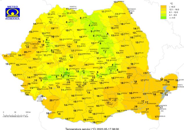 Ploi cu caracter torențial, în sudul și sud-estul țării, spre seară și noaptea