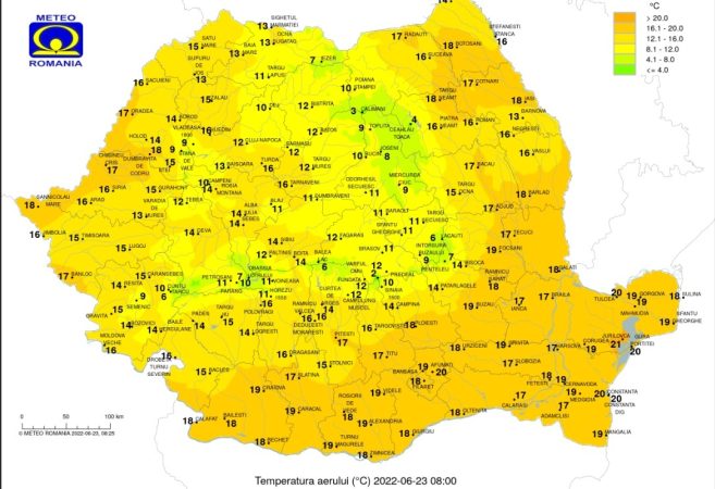 Maximele zilei de până la 29 de grade Celsius, ANM anunță și ploi extinse