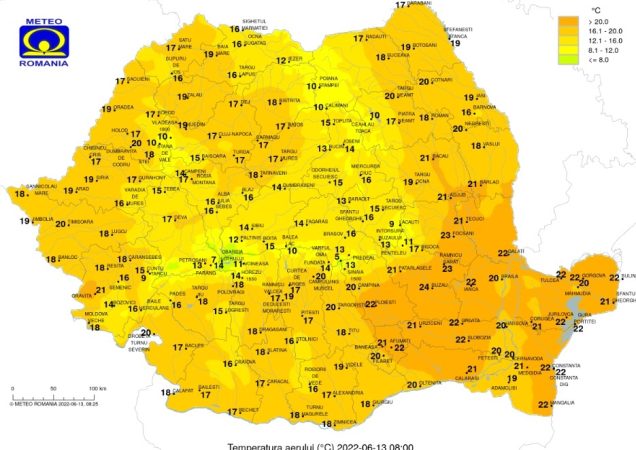 Prognoza METEO pentru data de 13 iunie 2022