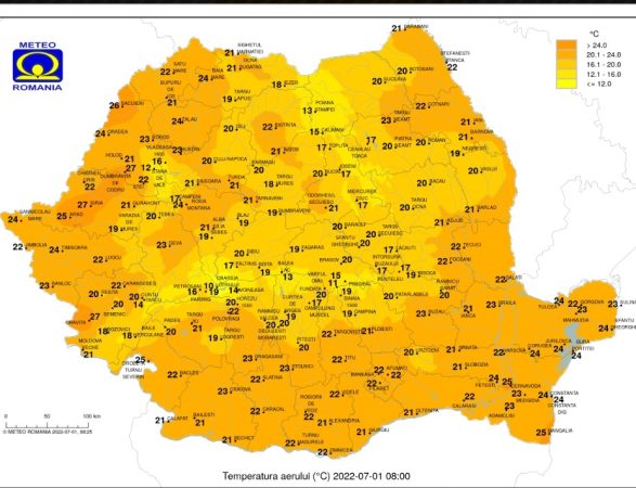 Luna lui „Cuptor”, prima zi de iulie aduce temperaturi ridicate dar după-amiază se fac simțite furtunile