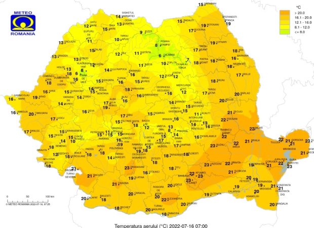 Sâmbătă, 16 iulie, vremea se menține caldă dar furtunile nu vor lipsi
