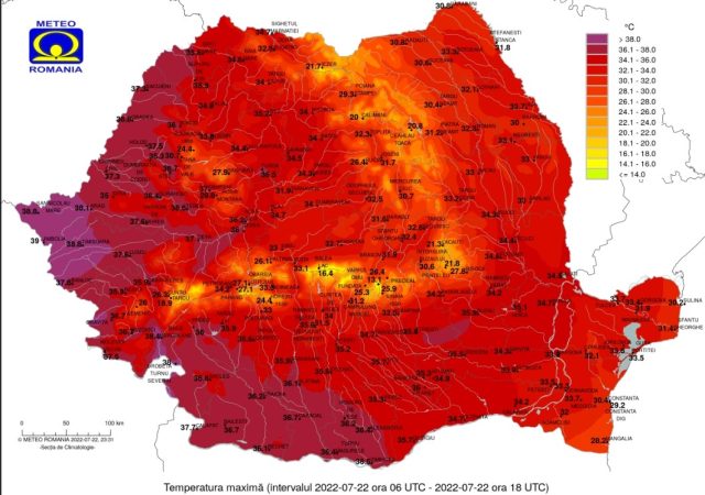 Prognoza meteo -23 iulie 2022, temperaturile maxime se vor încadra în general între 30 şi 40 de grade