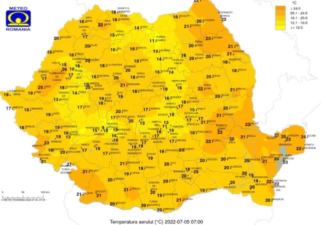 5 iulie, prognoza meteo, până la prânz temperaturi ridicate, după-amiază furtuni și ploi torențiale
