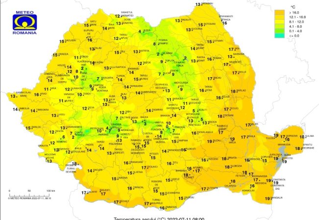 Prima zi a săptămânii, vremea va fi mai răcoroasă față de media normală a acestei perioade