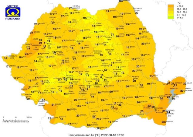 Joi, 18 august 2022, vreme călduroasă însă furtunile pun stăpânire pe centrul, estul și sud-estul țării