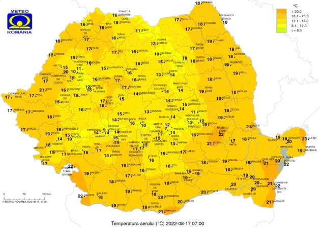 Vremea devine caniculară, maximele între 25 și 36 de grade, iar minimele între 12 și 23 de grade