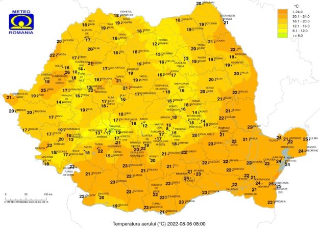 Prognoza meteo pentru sâmbătă, 6 august 2022
