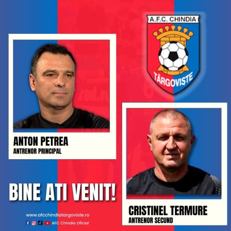 Chindia Târgoviște are de astăzi, antrenor principal pe Anton Petrea și antrenor secund Cristinel Țermure