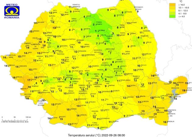 Prognoza meteo, 26 septembrie 2022, temperaturile continuă să crească și să se apropie de valorile normale pentru această perioadă