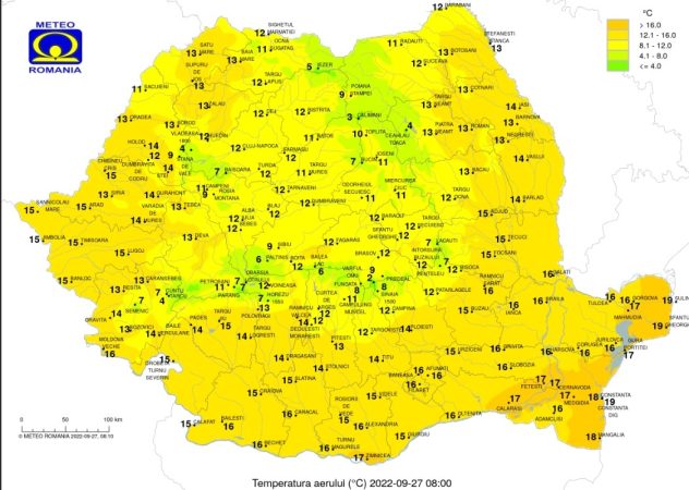 Vreme mohorâtă de toamnă, ploi pe arii extinse