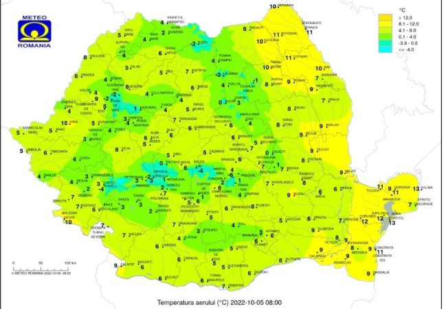 5 octombrie 2022, temperaturile se vor apropia de cele normale pentru această perioadă a anului