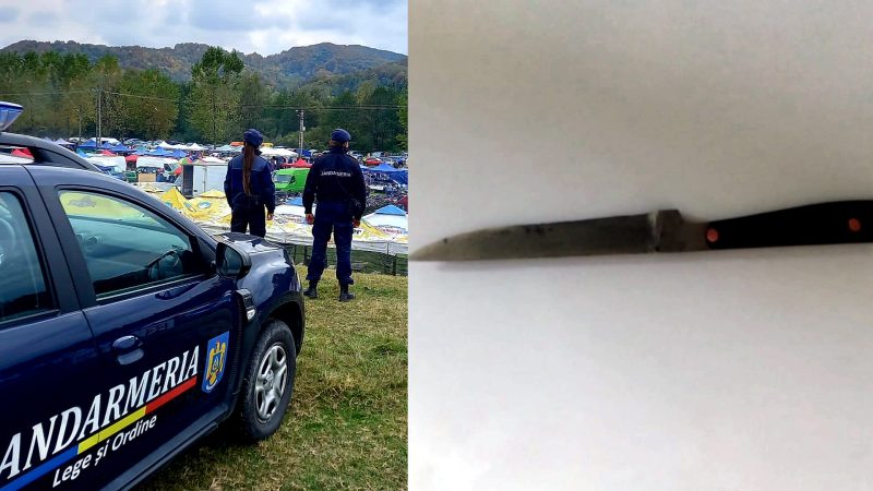 Un bărbat amenința cu un cuțit cetățenii prezenți la un târg de toamnă