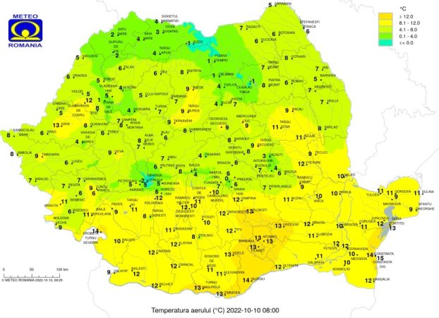 10 octombrie, temperaturile resimțite vor fi cele normale pentru această perioadă