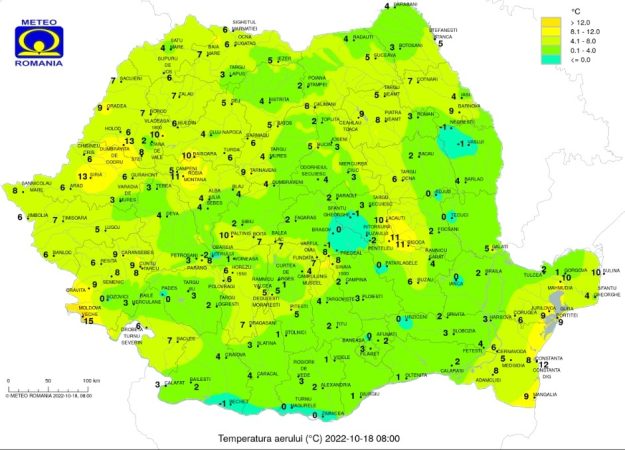 Marți, 18 octombrie, temperaturile maxime se vor situa între 17 și 24 de grade