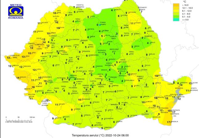 Prognoza meteo pentru luni, 24 octombrie 2022