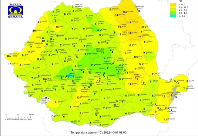 Prognoza meteo, 7 octombrie 2022