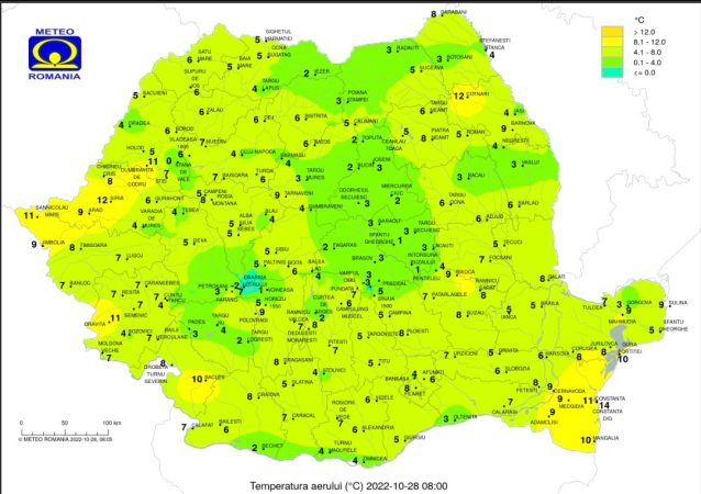 Prognoza meteo pentru vineri, 28 octombrie 2022