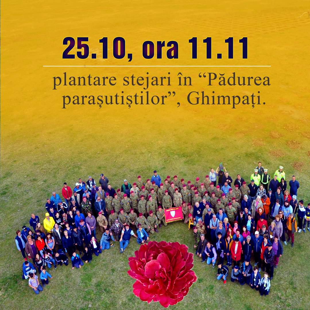 Pe 25 octombrie 2022, Primăria Răcari, parașutiștii militari și motocicliștii de la Ride&Ride își dau întâlnire la  o nouă acțiune de plantare în  Pădurea Parașutiștilor 