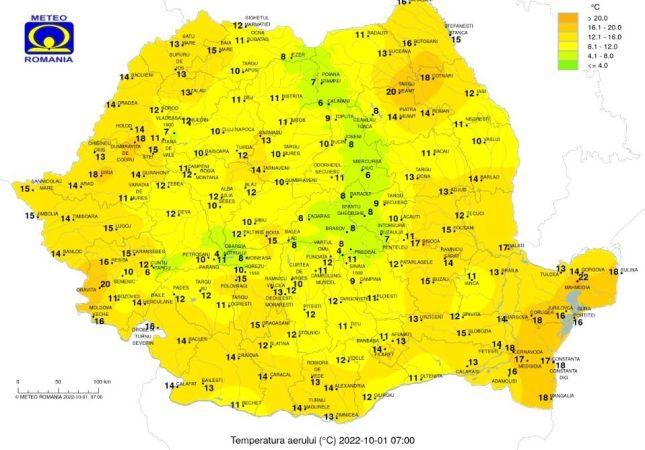 Vremea în prima zi de octombrie