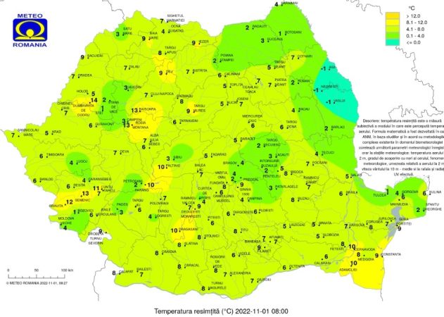 1 noiembrie 2022, prognoza meteo în prima zi a lui Brunar