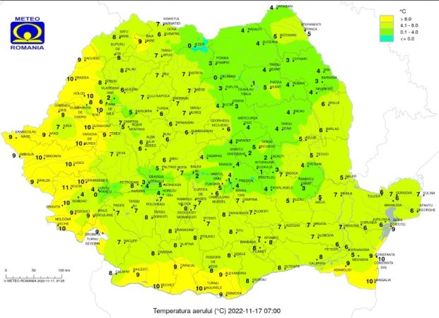 Prognoza meteo, 17 noiembrie, ploi, lapoviţă și chiar ninsori