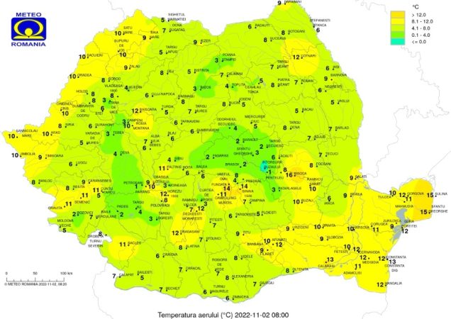 Prognoza meteo, 2 noiembrie, temperaturile maxime cuprinse în general între 16 și 26 de grade