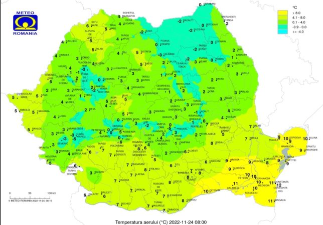 COD GALBEN de ceață în zonele joase ale județului Dâmbovița, vremea se păstrează înnorată, va ploua în majoritatea regiunilor