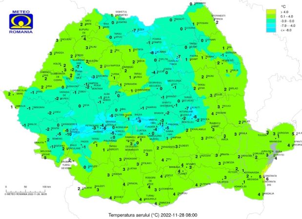 Prognoza meteo, 28 noiembrie, în toată țara