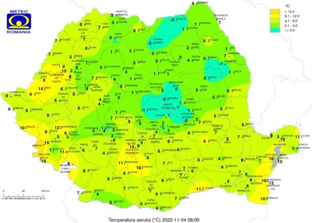 Prognoza meteo, 4 noiembrie 2022, maximele se vor încadra în general între 13 şi 22 de grade