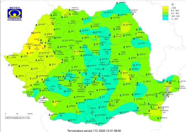 Ce vreme aduce ultima zi din anul 2022, 31 decembrie