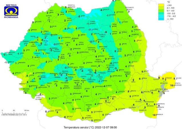Prognoza meteo, 7 decembrie 2022