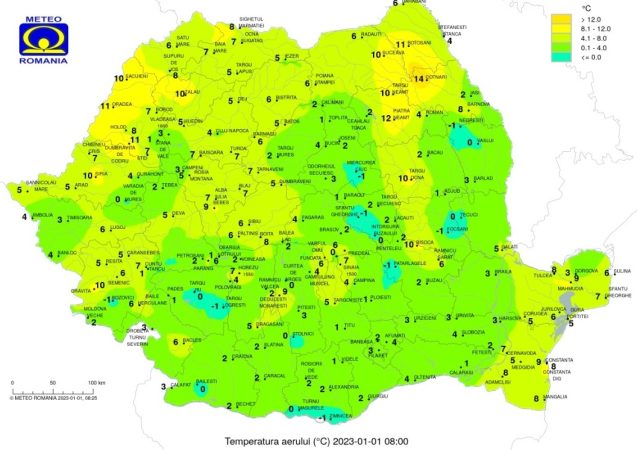 Prognoza meteo pentru 1 ianuarie 2023