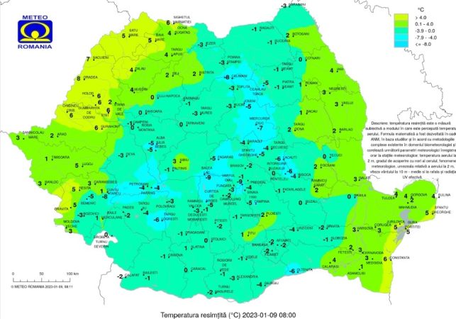 Luni, 9 ianuarie, vor fi înnorări, izolat ploi slabe sau burniță și ceață