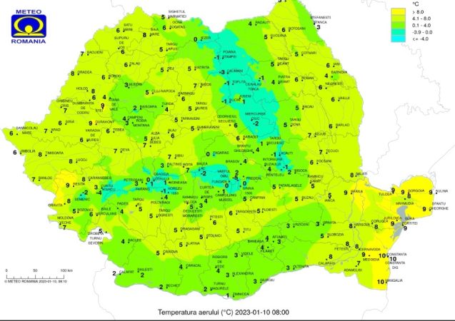 Prognoza meteo, 10 ianuarie 2023, condiții de ploaie în aproape toată țara