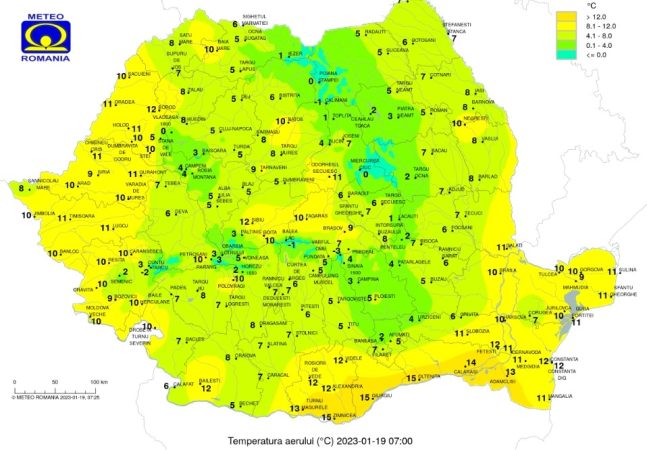 Prognoza meteo pentru data de 19 ianuarie 2023