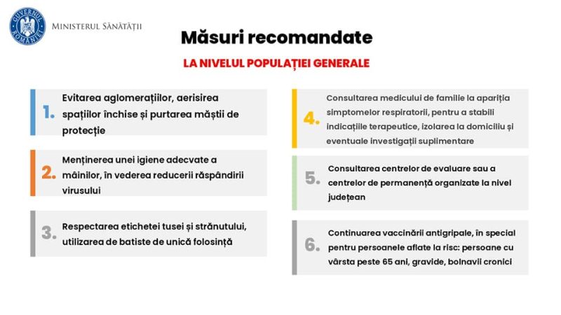 Recomandări în starea de ALERTĂ epidemiologică, în școli, spitale și pentru populație