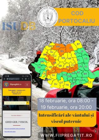 A INTRAT ÎN VIGOARE LA ORA 8:00,COD PORTOCALIU de VÂNT PUTERNIC