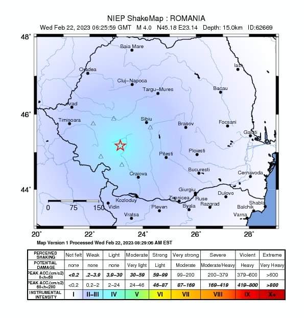 Astăzi, 22 februarie s-a produs în OLTENIA, GORJ, un cutremur mediu cu 𝐦𝐚𝐠𝐧𝐢𝐭𝐮𝐝𝐢𝐧𝐞𝐚 𝐌𝐋 𝟒.0