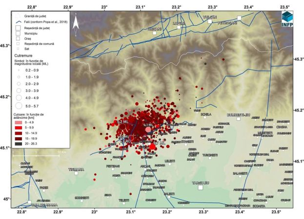 960 de cutremure au fost localizate în perioada 13-23 februarie 2023, ora 14:00