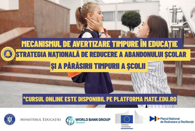 MATE- Mecanismul de Avertizare Timpurie în Educație, menit să identifice, să sprijine și să monitorizeze la nivel individual elevii aflați în risc de abandon școlar