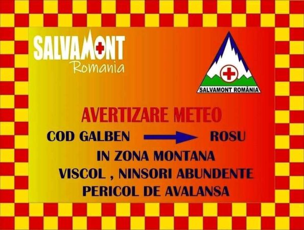 ATENȚIE! PERICOL RIDICAT DE AVALANȘĂ ÎN BUCEGI