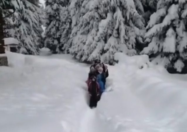 Zece persoane, printre care și copii, rămase înzăpezite la o cabană, au fost evacuate în siguranță de jandarmi. VIDEO