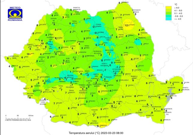 Prognoza meteo pentru joi, 23 martie 2023