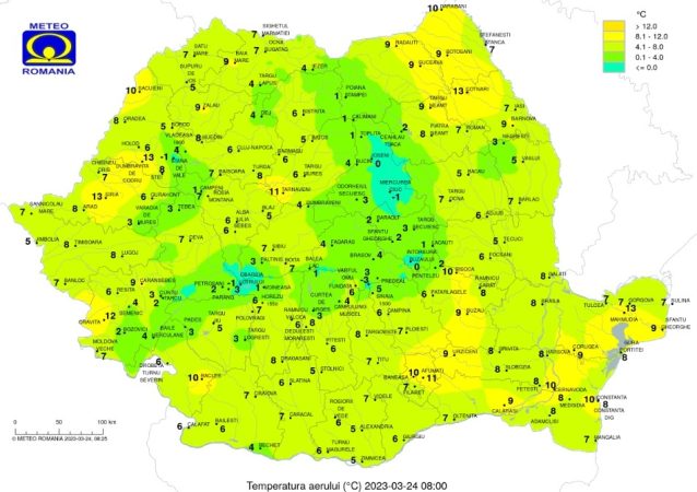 Prognoza meteo pentru vineri, 24 martie