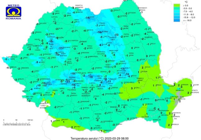 Vremea își continuă tendința de răcire, 29 martie 2023